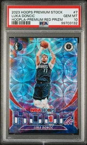 2023 PANINI HOOPS PREM STOCK HOOPLA PREM RED PRIZM #7 LUKA DONCIC 48/88 PSA 10 - Picture 1 of 2