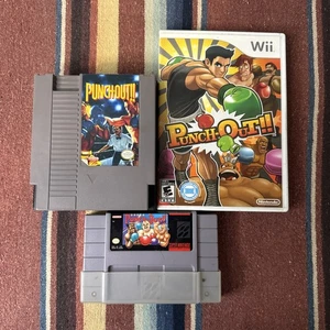 Punch Out!! Nintendo Game Bundle NES SNES Wii 3 Juegos!! - Imagen 1 de 9