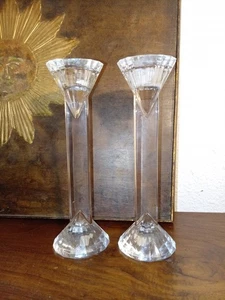 Juego de 2 candelabros de cristal de roca 20x6 - Imagen 1 de 3