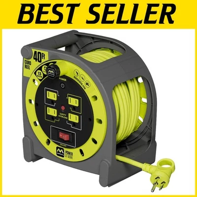 Safe & Reliable 40ft Cord Reel - With Circuit Breaker and Retractable Design - Image 1 of 4