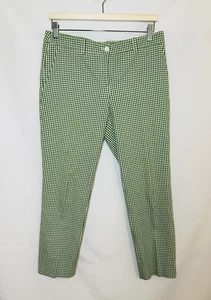 Pantalones al tobillo Michael Kors verde blanco a cuadros de guinga pierna recta ITALIA para mujer 6 - Imagen 1 de 8