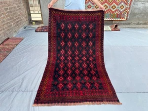 4x6 Vintage Afghan Hand Knotted Wool Tribal Oriental Area Rug, Kitchen Rare Rug - Picture 1 of 12