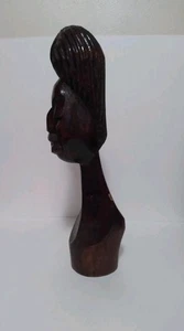 Vintage Tribal Hand Carved Wood Female Bust Figurine Statue 19"H - Picture 1 of 11
