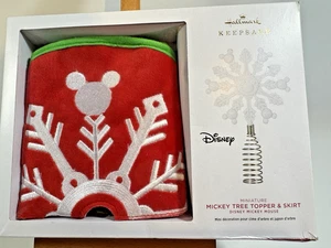 Hallmark Keepsake Disney Miniature Mickey 5" Tree Topper and 12" Skirt Cute! NIB - Picture 1 of 7