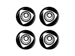 Rotary Rotor Engine RX-8 RX-7 White Wheel Center Cap 3D Domed Set of 4 Stickers - Picture 1 of 1