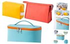 Makeup Bag Cosmetic Bag Sets 3 Pcs For Women Travel Blue, Orange Yellow