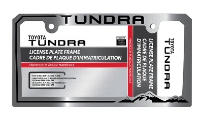 Toyota Tundra Chrome Black Metal License Plate Frame - Image 1 of 4