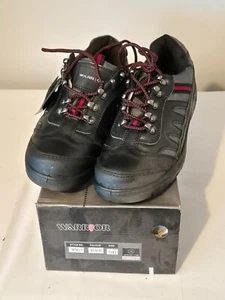 Warrior S1P Negro Cuero/Malla Acero Puntera/Entresuela Seguridad Trabajo Entrenador Talla 7 - Imagen 1 de 2