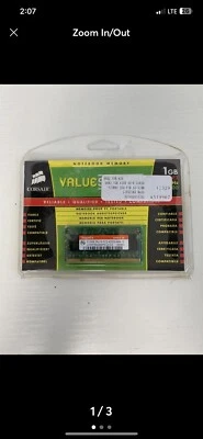 Corsair Memory 1GB DDR2 SDRAM PC2-4200 533MHz RAM | Notebook Memory Brand New - Image 1 of 3