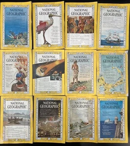 Vintage 1962 Full Year Of National Geographic Magazine Lot Of 12 - Picture 1 of 5
