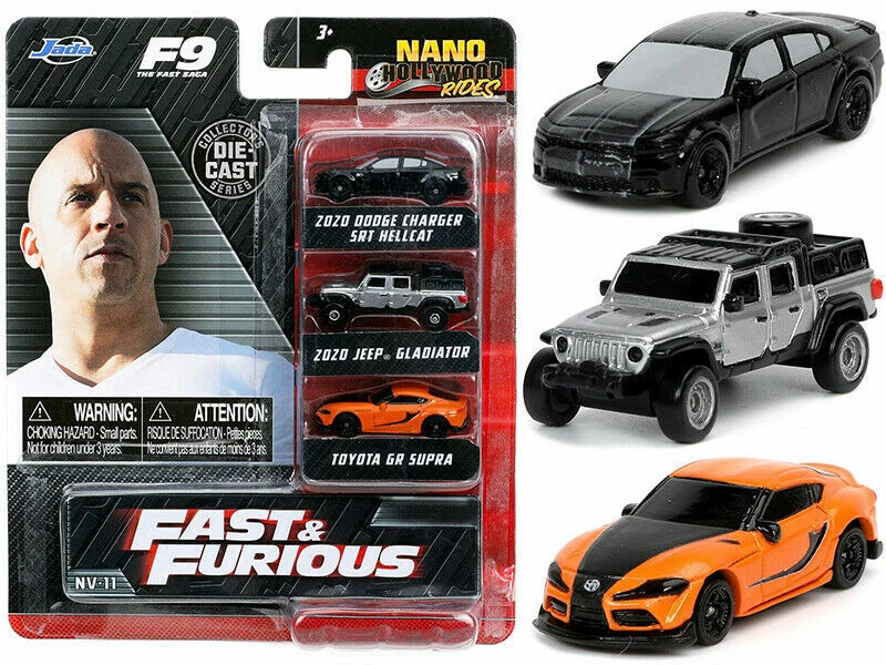Jada Nano Hollywood Rides: 1.65" Fast & Furious F9 Fast Saga 3-PK Model 32481-4L - Image 1 of 1