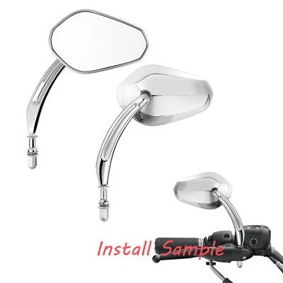 Espejos retrovisores laterales cromados para motocicleta Harley Davidson Dyna Softail Sportster 1200 Foto 1 de 4