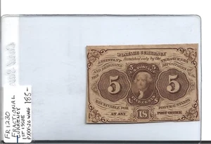 5 CENT FRACTIONAL CURRENCY  FR1230 - Picture 1 of 4