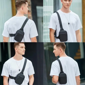 Wasserdichte Sling Bag für Herren - leichte Umhängetasche Brusttasche mit Reißverschluss - Bild 1 von 11