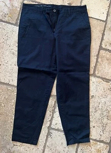 Talbots Girlfriend Chino Navy Blue Taper Pants Sz 14 - Picture 1 of 5