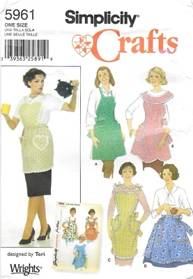 Simplicity Crafts # 5961 Sewing Pattern Misses' Apron One Size - Image 1 of 2