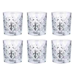 6PC Tumblers Drinking Glasses Set Crystal Glass Scotch Crystal Effect Bourbon - Picture 1 of 3