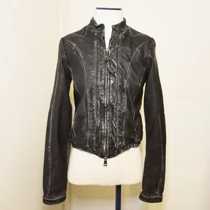NWT Earl Jean Distressed Leather Jacket (S) - Picture 1 of 14