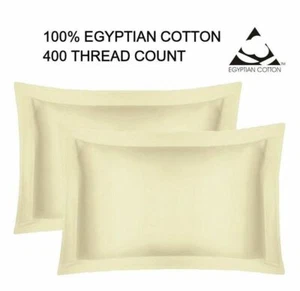 400 Thread Oxford Pillowcase Hotel Quality Egyptian Cotton 2 x Pillow Cases - Picture 1 of 3