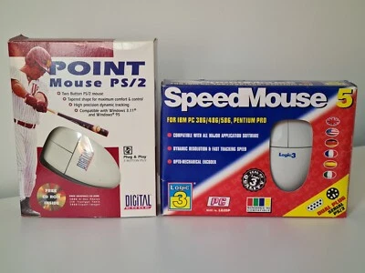 Digital Edge Point Mouse & Logic 3 Speed Mouse 5 - PS/2 Beige Computer Mice PC - Image 1 of 4