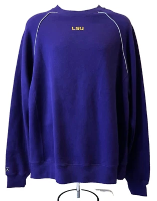 NUEVA Sudadera Antigua Para Hombre GRANDE LSU Polar Cuello Redondo Manga Larga Foto 1 de 4