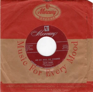 Patti Page  – Go On With The Wedding 1955 Mercury Pop Vocal VG+ - Picture 1 of 2