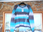 New Steve Madden Large BB Dakota Women Multi Color Blue Ombre Pullover Sweater