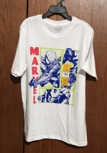 Boys Girls Marvel Size Large 10/12 T-Shirt Top White Printed Graphic Spider-Man - Picture 1 of 3