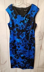 Connected Women's Size 16 Black & Blue Floral Dress - Picture 1 of 3