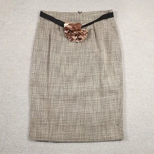 Vtg Newport News Skirt Women's 10 Gray Pencil Below The Knee Lined Zip Business - Picture 1 of 13