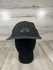 Nike SB 5 Panel Hat Cap Strap Back Black Gray Geometric Dots Reflective One Size