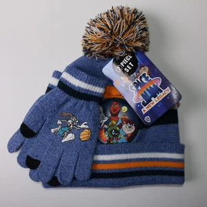 BOYS WARNER BROS SPACE JAM A NEW LEGACY TWO PIECE SET WITH BEANIE AND GLOVES NWT - Picture 1 of 2