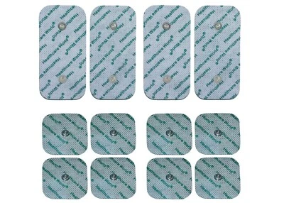 HEALTHCARE WORLD 8 x Square And 4 x Large Compex Studded Electrode Tens Pads For Compex Machines
