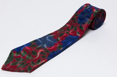 Leonardo Necktie, Floral Silk Tie Hand Made in Italy 59" x 3.5" - Image 1 of 4