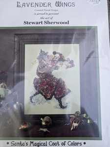 Lavender Wings Santa's Magical Coat Of Colors Cross Stitch Pattern - Picture 1 of 3