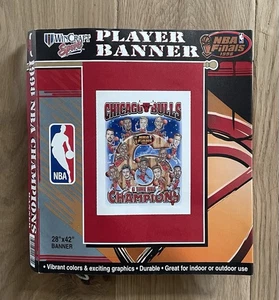 CHICAGO BULLS 1998 NBA CHAMPIONSHIP BANNER SIX TIME CHAMPS WINCRAFT 27.5" X 42" - Picture 1 of 3