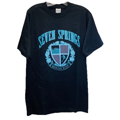 Camisa negra R Seven Springs Resort talla grande escudo esquí nieve snowboard de colección Foto 1 de 4