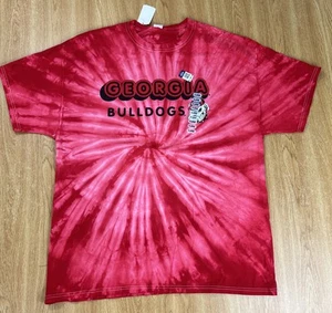 Camisa Georgia Bulldogs Para Hombres XL Roja Tie-Dye Manga Corta Cuello Redondo Hanes Algodón - Imagen 1 de 8
