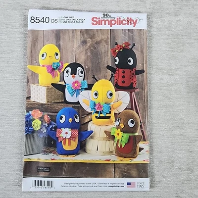 Simplicity 8540 - Craft, Sewing Pattern - Felt Stuffed Birds, Bee & Lady Bug - Image 1 of 2