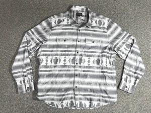 Lucky Brand Flannel Button Up Shirt Men's XXL Southwestern Aztec Native Jacquard - Picture 1 of 14