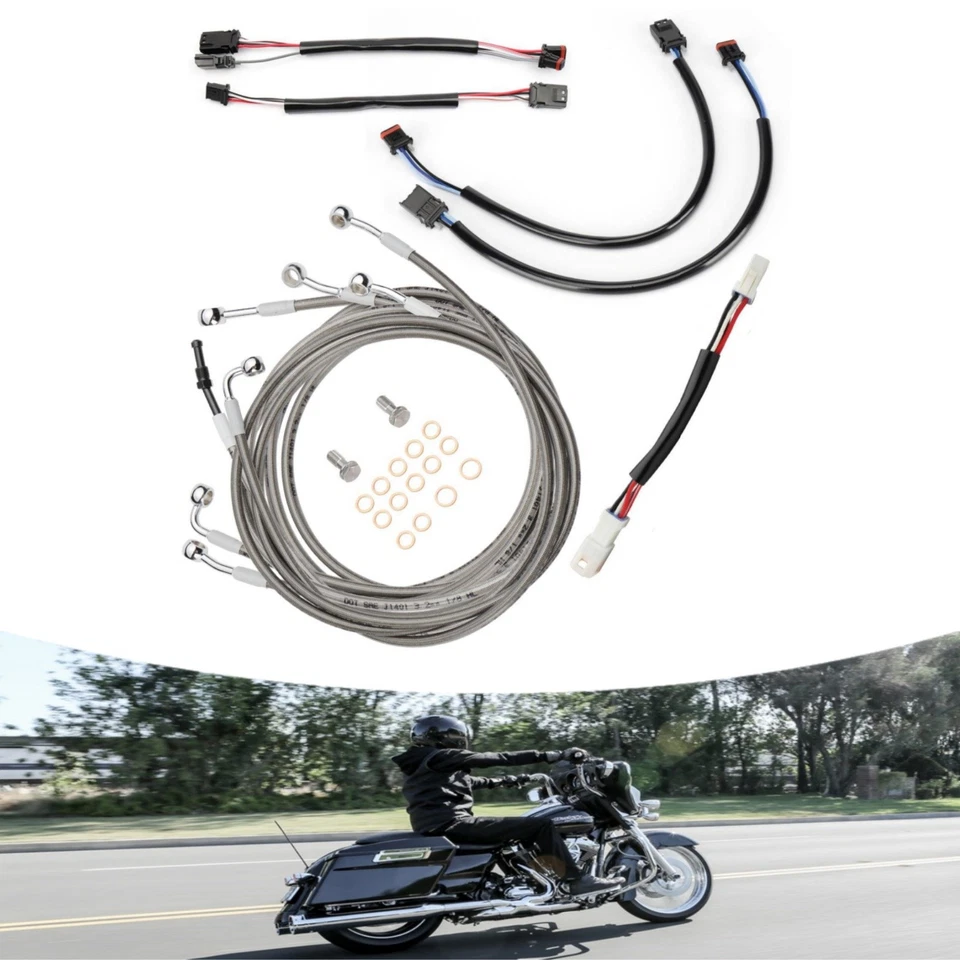 Kit de cable extendido Touring para Harley Street Glide 2017-2020 con ABS de 14"" Foto 1 de 4