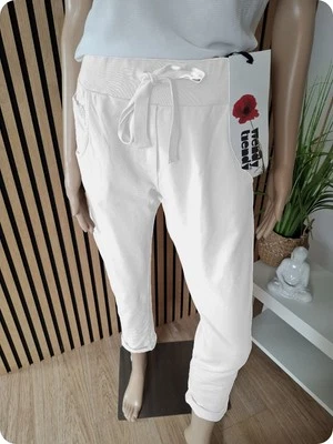 ❤️ Pantaloni Jogger Wendy Trendy Made in Italy Jogpants 66055Bianco TOP TRENDSETTER ❤️ - Immagine 1 di 4