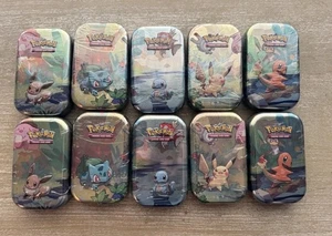 Pokemon TCG Kanto Friends Mini Tins Complete Art Set X10 H24 2019 - Bild 1 von 2