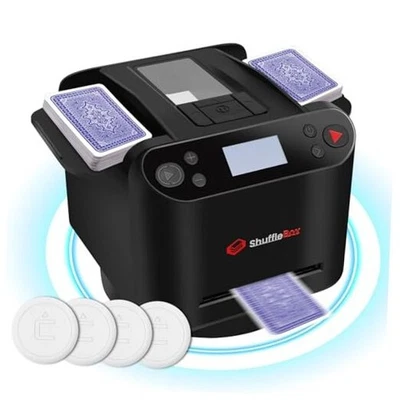 G1 Pro 自动卡洗牌机和经销商 二合一,Eletric 洗牌和黑色 — 第 1/4 张图片