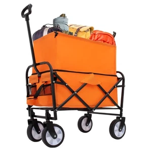 Carrello Carrello Pieghevole Resistente 225lbs - Carrello Utilitario Pieghevole per Campeggio - Foto 1 di 19