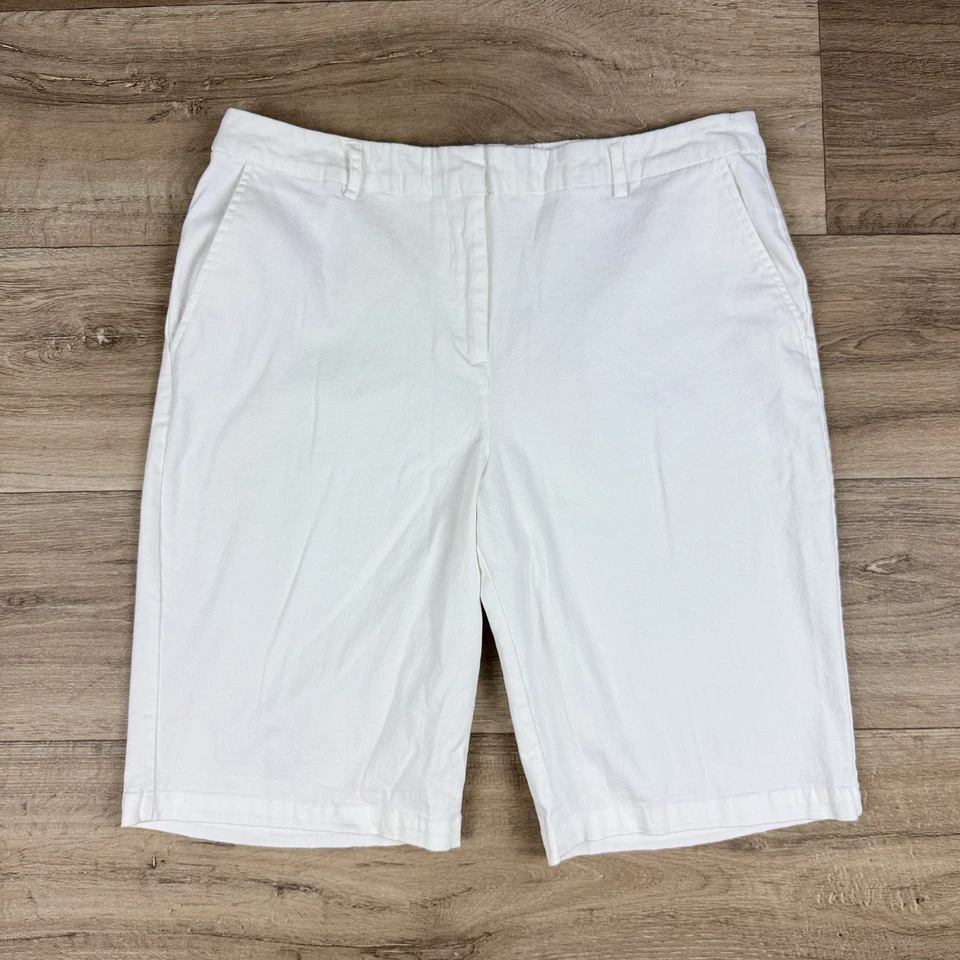 Bermudas Chinas Chadwicks Of Boston Mujer Talla 16 Blanco Mezcla Algodón Foto 1 de 4