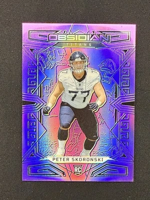 2023 Panini Obsidian #195 Peter Skoronski Electric Etch Purple Flood FOTL #/13 - Image 1 of 2