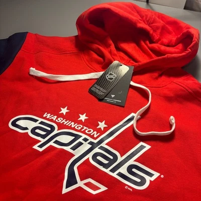 Washington Capitals NHL Fanatics Hoodie Mens XL Red Blue Hockey Sweatshirt - Image 1 of 4