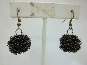 NEW MACY'S BLACK TONE WIRE WIDE TWINE-LOOK ROUND PIERCED EARRINGS......NICE - Picture 1 of 3