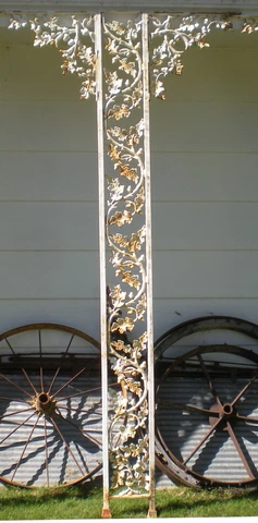 SALE Antique Cast Iron Porch Post Corbel's Acorn Oak Leave Brackets Salvage Chic Cover